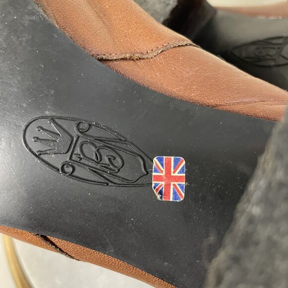 RARE VTG 60s 70s Brown Leather Tall Go Go Boots Carnaby St England Women Sz 6 - Picture 13 of 16